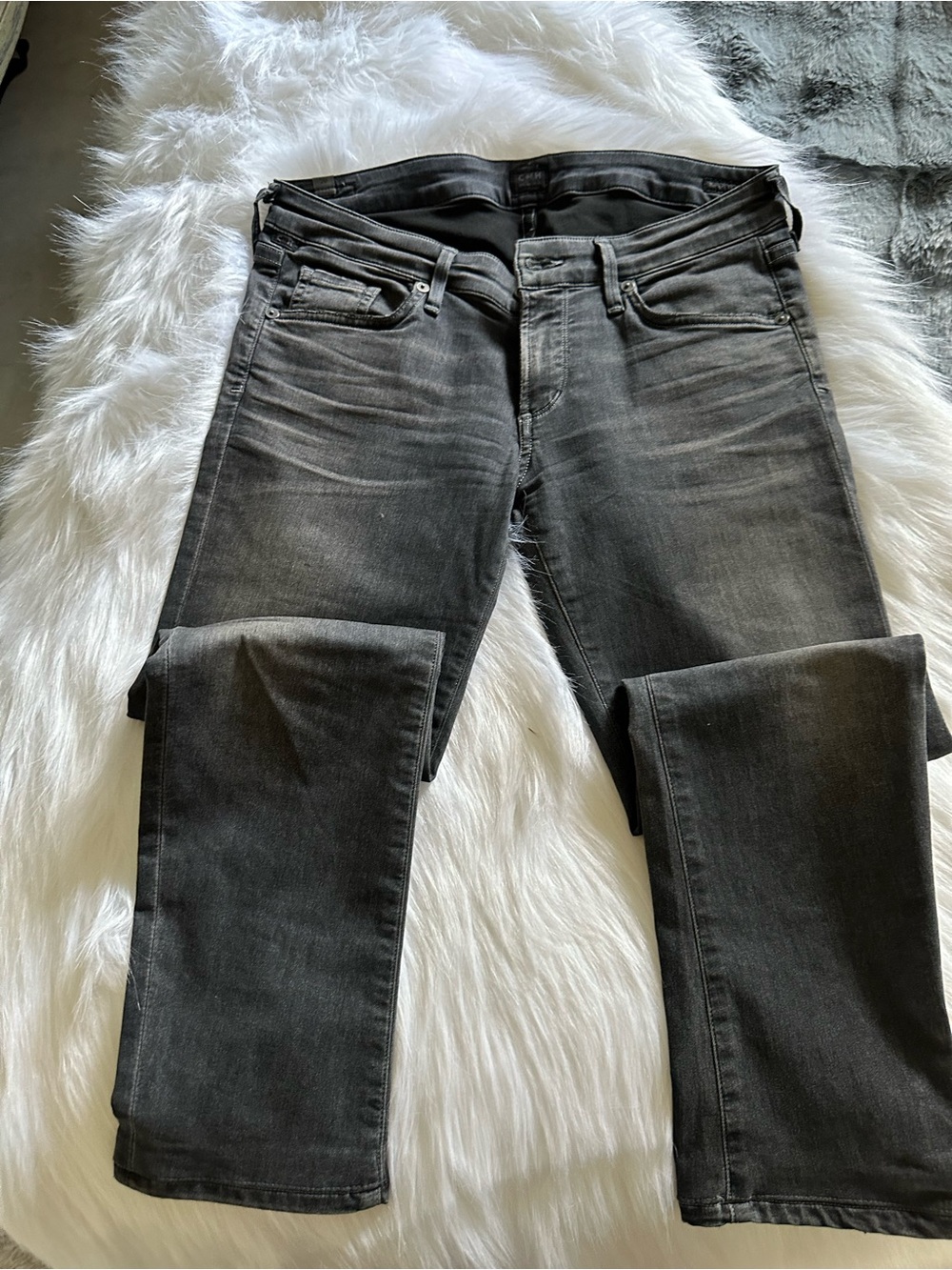 Classic Racer Skinny Black Fade Straight-Leg Jeans